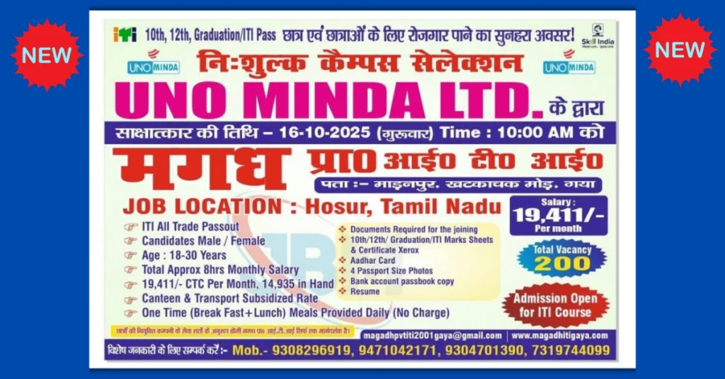 UNO Minda Off Campus Placement 2025
